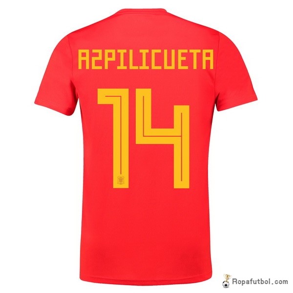 Camiseta España Replica Primera Ropa Azpilicueta 2018 Rojo